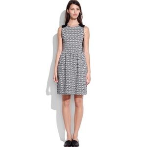 Madewell Jacquard Black and White Fit and Flare Dress